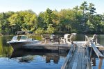 Large double dock with swimming ladder, great for relaxing, fishing and water sports
